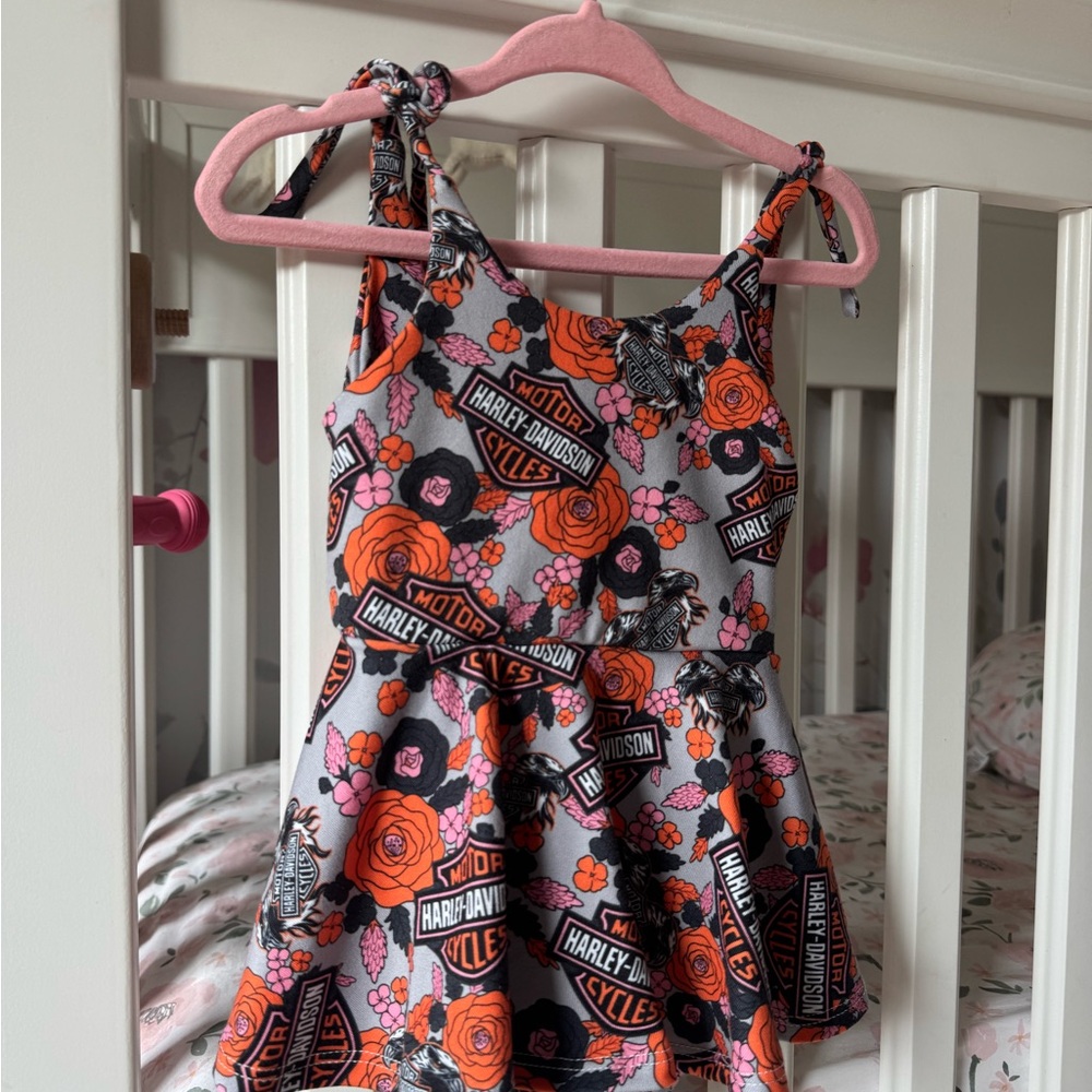 Harley-Davidson Floral Patterned Fabric